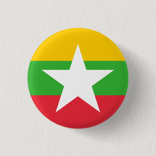Myanma/birmanische Flagge, Flagge von Myanmar/Birm Button