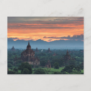 Myanmar, Bagan Sonnenaufgang Postkarte