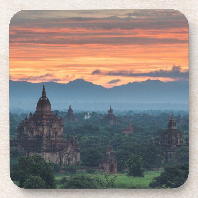 Myanmar, Bagan Sunrise Getränkeuntersetzer (Vorderseite)