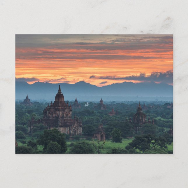 Myanmar, Bagan Sunrise Postkarte (Vorderseite)