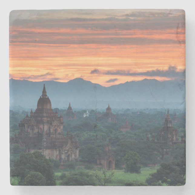 Myanmar, Bagan Sunrise Steinuntersetzer (Vorderseite)