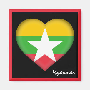 Myanmar Fahne & Herbst Urlaub, Reisen/Sport Magnet