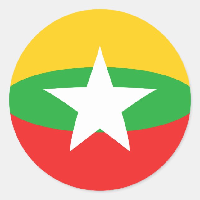 Myanmar Fisheye Flag Sticker (Vorderseite)