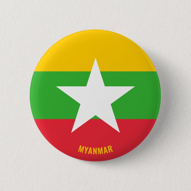 Myanmar Flag Charming Patriotic Button (Vorderseite)