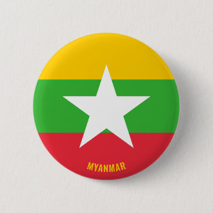 Myanmar Flag Charming Patriotic Button