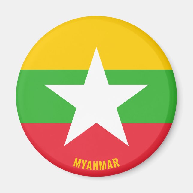 Myanmar Flag Charming Patriotic Magnet (Vorne)