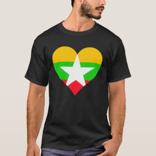 Myanmar Flag Herzstück Myanmar Liebe Myanmar T-Shirt