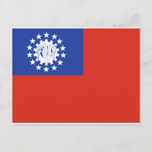 Myanmar-Flagge 1974-2010 Postkarte