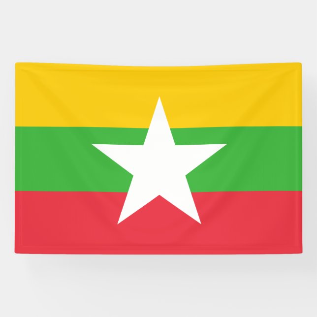 Myanmar-Flagge Banner (Horizontal)