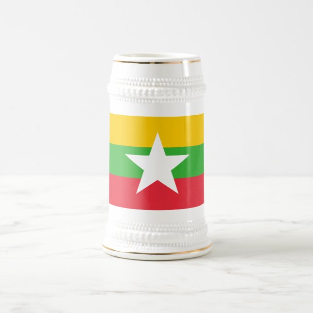 Myanmar-Flagge Bierglas (Mittel)