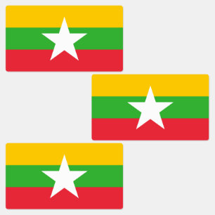 Myanmar-Flagge Etiketten