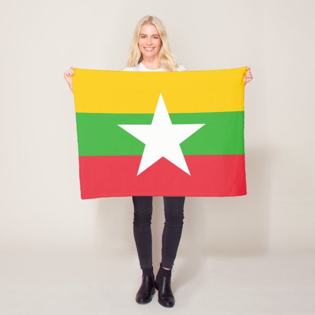 Myanmar-Flagge Fleecedecke (Beispiel)