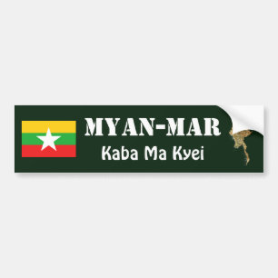 Myanmar-Flagge + Karte Aufkleber für Stoßstangen Autoaufkleber