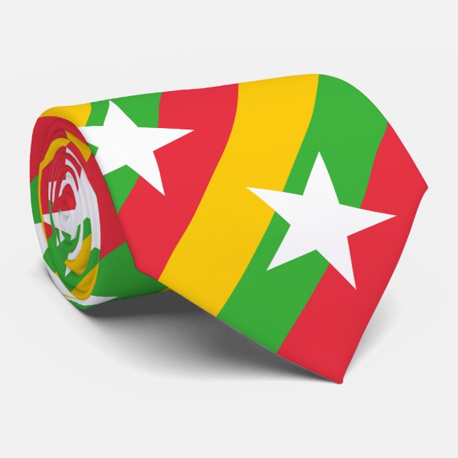 Myanmar-Flagge Krawatte (Gerollt)