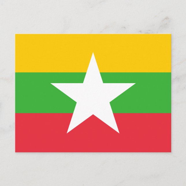 Myanmar-Flagge Postkarte (Vorderseite)