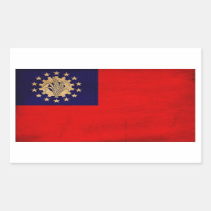 Myanmar-Flagge Rechteckiger Aufkleber