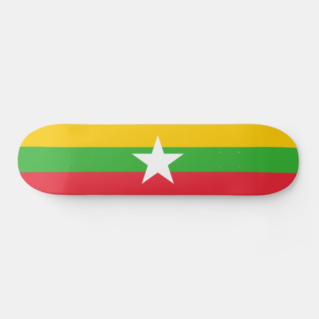 Myanmar-Flagge Skateboard (Horizontal)