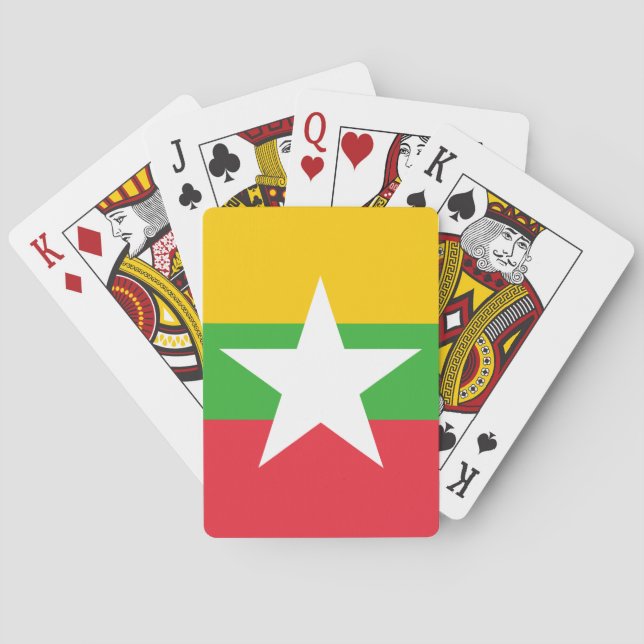 Myanmar-Flagge Spielkarten (Rückseite)