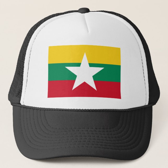 Myanmar-Flagge Truckerkappe (Vorderseite)