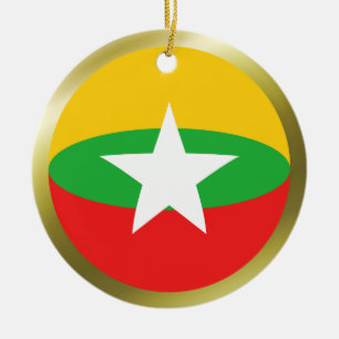 Myanmar-Flaggen-Ornament Keramikornament