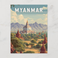 Myanmar-Illustration Reise Kunst Vintage