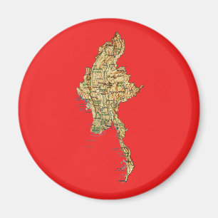 Myanmar Map Magnet