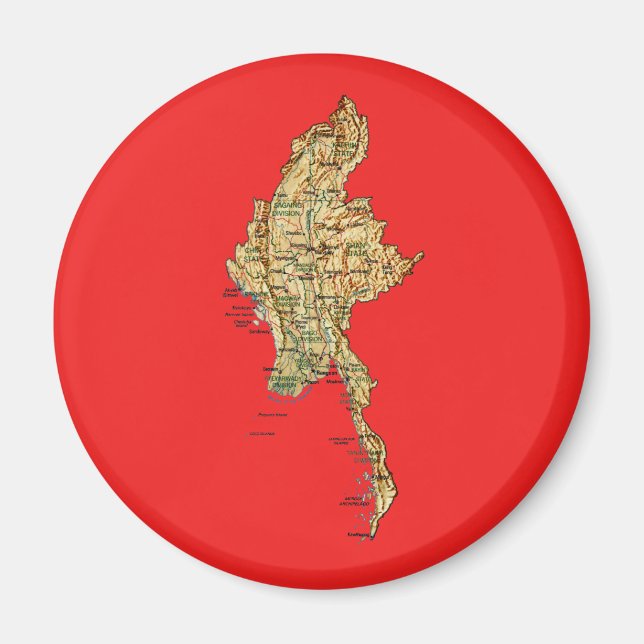 Myanmar Map Magnet (Vorne)
