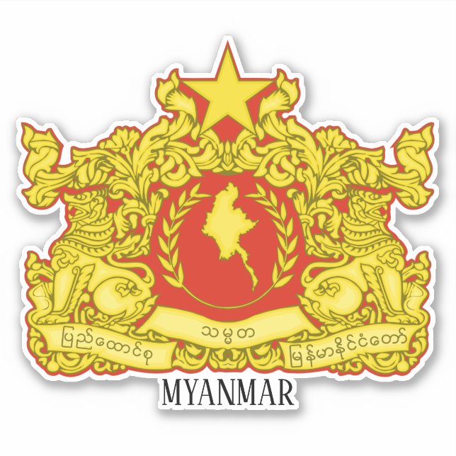Myanmar National Siegel Patriotic Aufkleber (Vorderseite)