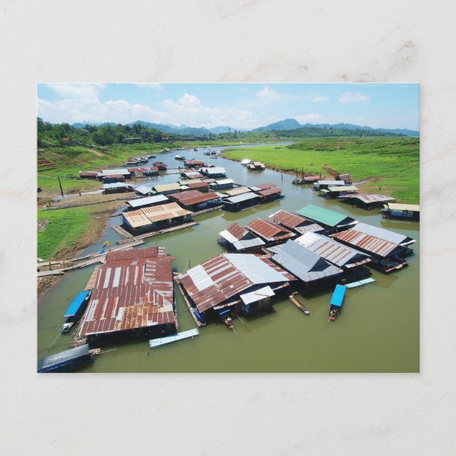 Myanmar Raft Postkarte (Vorderseite)