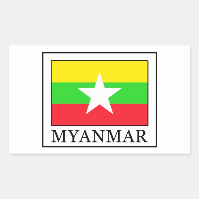 Myanmar Rechteckiger Aufkleber (Vorderseite)