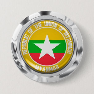 Myanmar Runde Emblem Button
