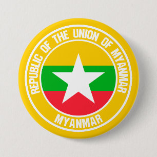 Myanmar Runde Emblem Button