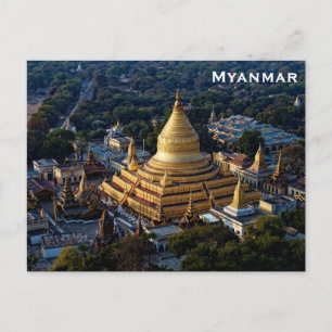 Myanmar Vintage Reise Tourismus Fügen Postkarte hi