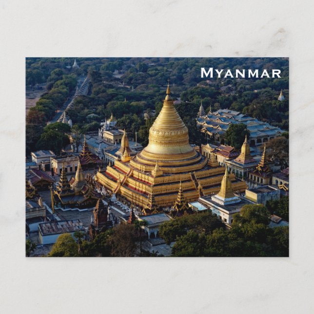 Myanmar Vintage Reisen Tourismus Postkarte hinzufü (Vorderseite)