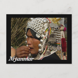 Myanmar Woman Postcard Postkarte