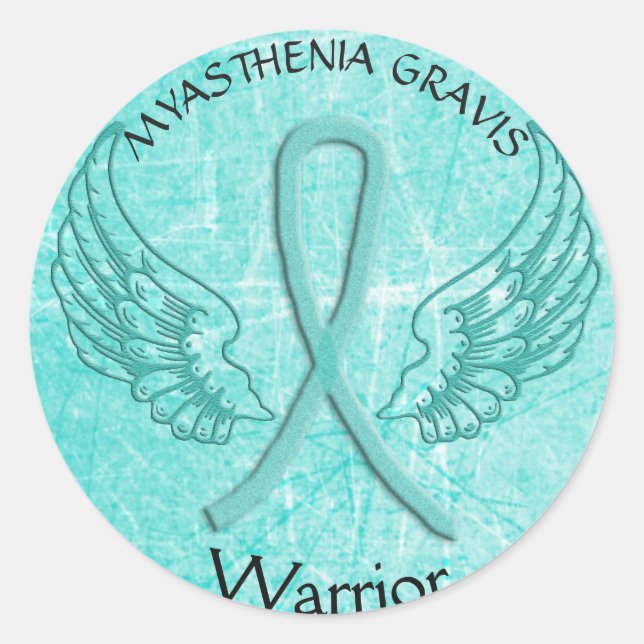Myasthenia Gravis Angel Wings Warrior Sticker (Vorderseite)