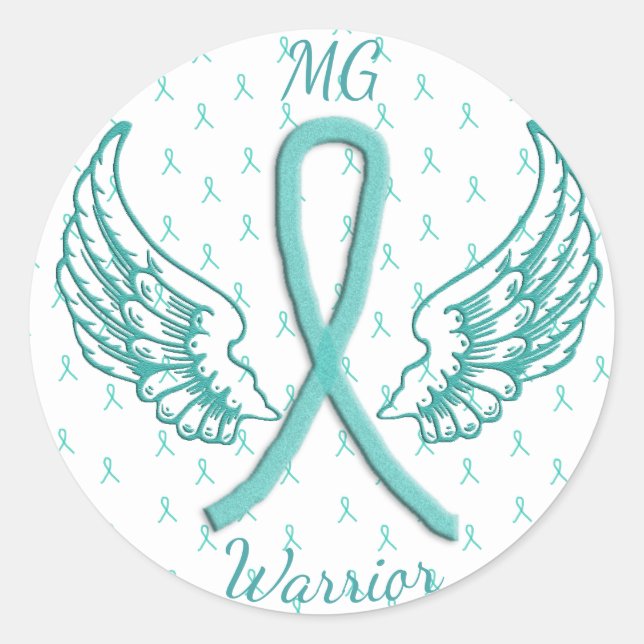 Myasthenia Gravis Angel Wings Warrior Sticker (Vorderseite)