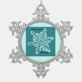 Myasthenia Gravis aquamarine Schneeflocken Zinn-Ornament
