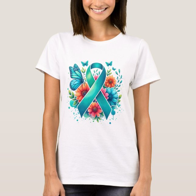 Myasthenia Gravis Aquamarines Bewusstsein T-Shirt (Vorderseite)