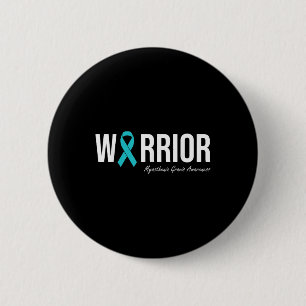 Myasthenia Gravis Awareness Aquamarin Ribbon Button