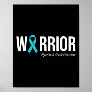 Myasthenia Gravis Awareness Aquamarin Ribbon Poster