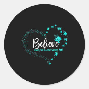 Myasthenia Gravis Awareness Butterfly Glauben Runder Aufkleber