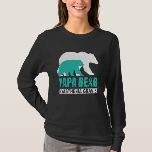 Myasthenia Gravis Awareness Papa Bear Aquamarine U T-Shirt