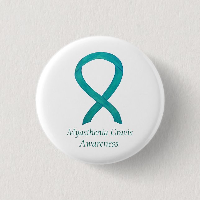 Myasthenia Gravis Awareness Ribbon Art Custom Butt Button (Vorderseite)