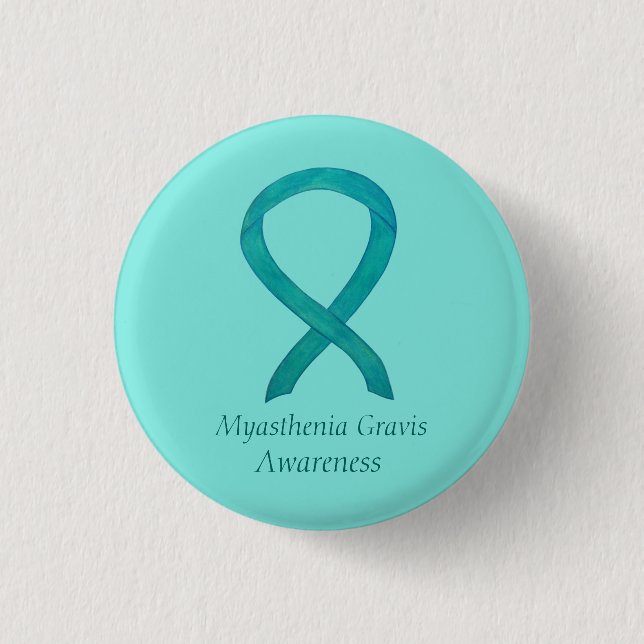 Myasthenia Gravis Awareness Ribbon Art Custom Butt Button (Vorderseite)