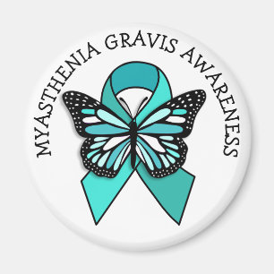 Myasthenia Gravis Awareness Ribbon Butterfly Magnet