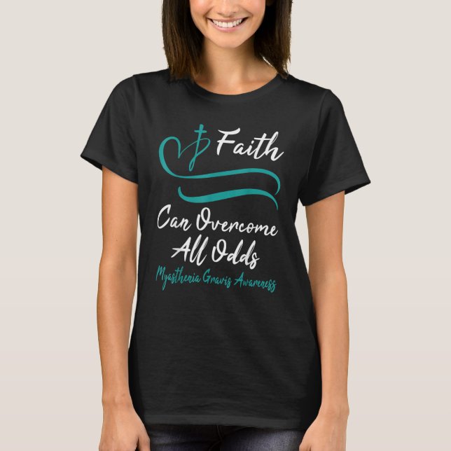 Myasthenia Gravis Awareness Teal Ribbon Christian  T-Shirt (Vorderseite)