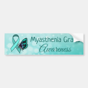 Myasthenia Gravis Bewusstsein Aquamarin Butterfly  Autoaufkleber