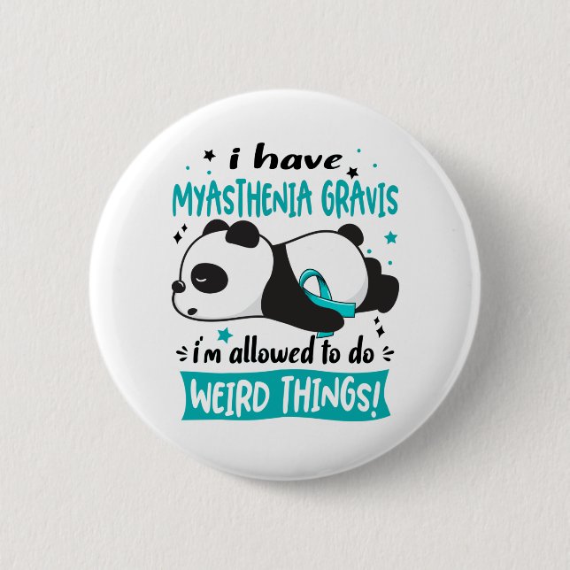 Myasthenia Gravis Bewusstsein Monat Band Geschenke Button (Vorderseite)