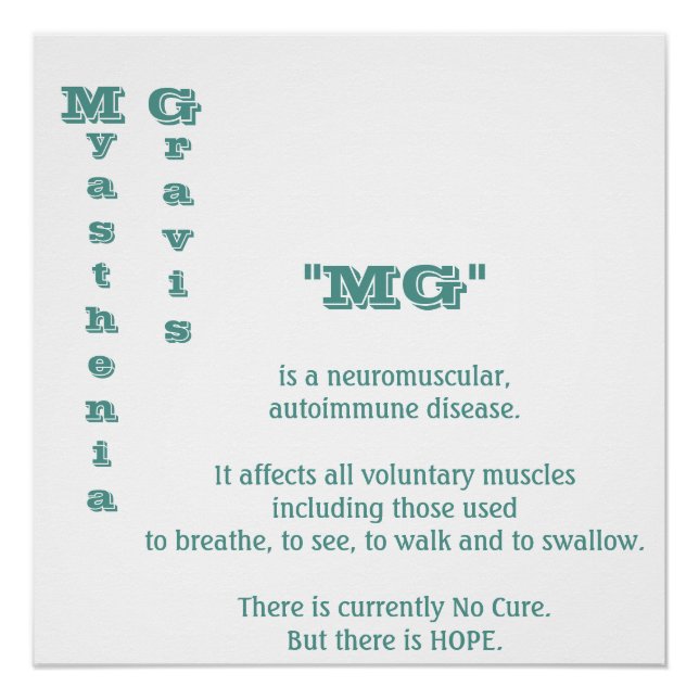 Myasthenia Gravis Bewusstsein Poster (Vorderseite)